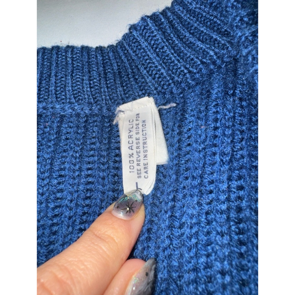 Vintage Saturdays Hong Kong Cardigan Sweater Grandpa Cobalt Blue L - Picture 3 of 7